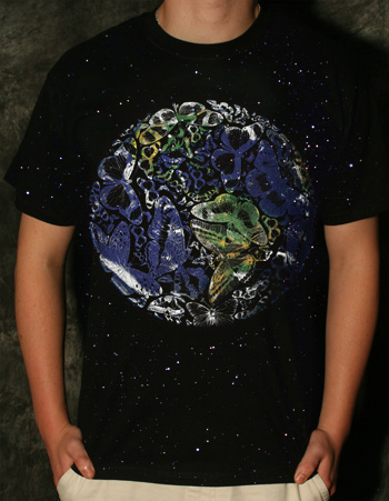 black butterfly earth t-shirt