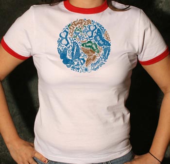 white babydoll butterfly earth t-shirt